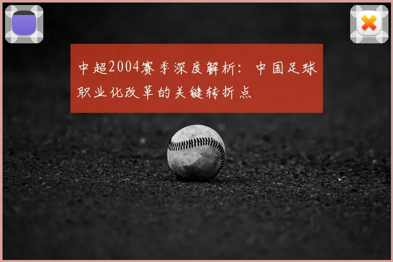 中超2004赛季深度解析：中国足球职业化改革的关键转折点